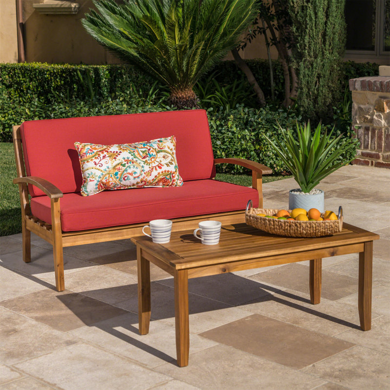 Peyton Love Seat + Coffee Table, Red