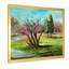Deux arbres éloignés dans un paysage vert - peinture sur toile-59756020-59756023