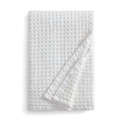 Couverture en coton gaufré blanc DKNY
