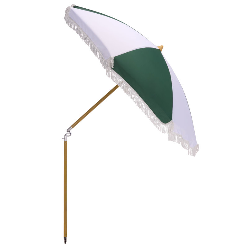 Parasol de plage 6,5 pi Gallo, Rayures vert forêt