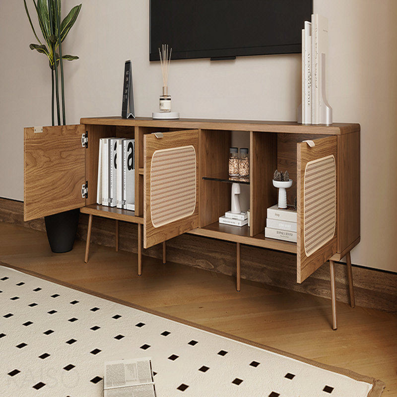 Meuble télé 78 po pour téléviseur de 78 po ou moins pour téléviseur de 75/80/85 po, console avec beaucoup de rangement, centre de divertissement avec tablette ouverte