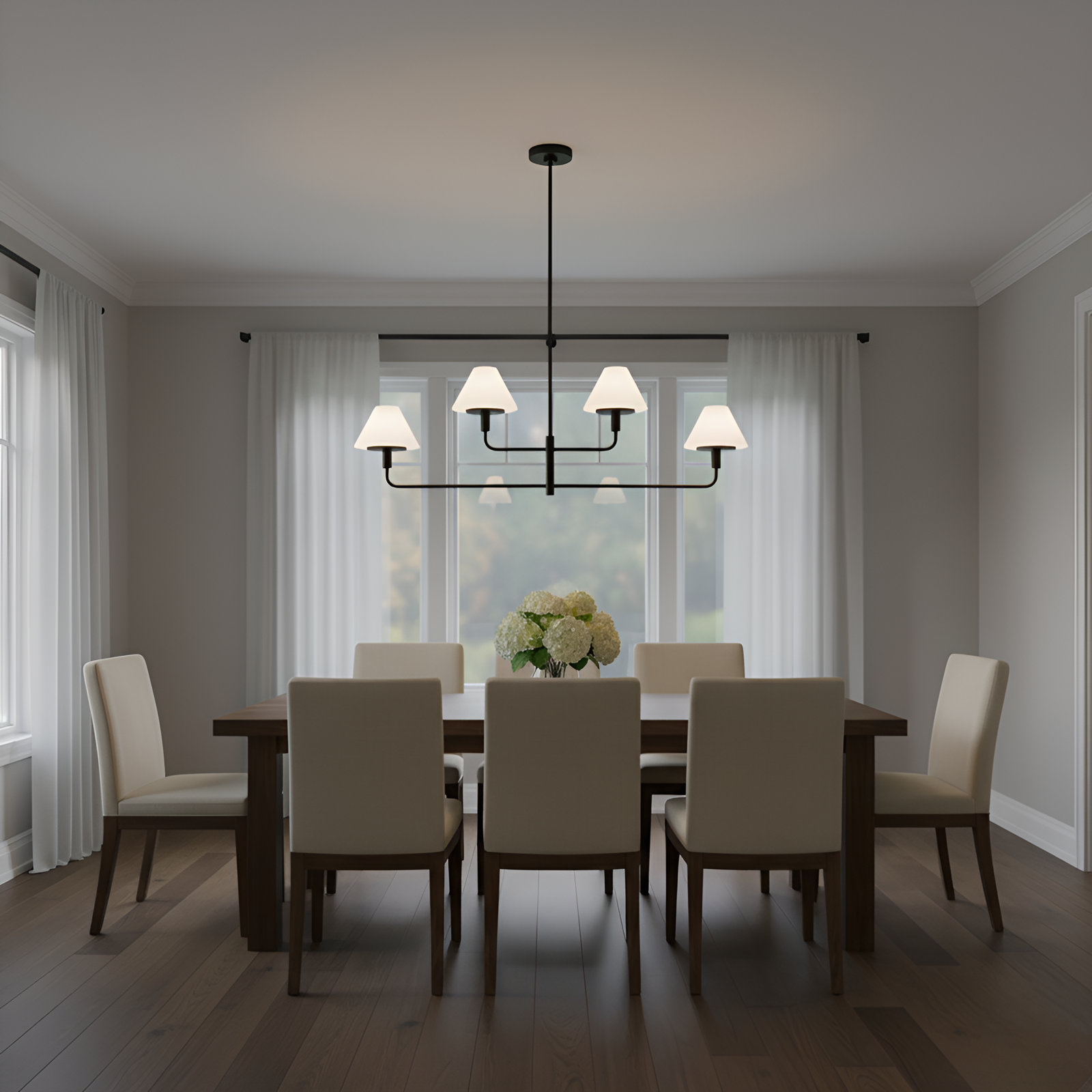 Kristin 4-Light Chandelier, Midnight Black