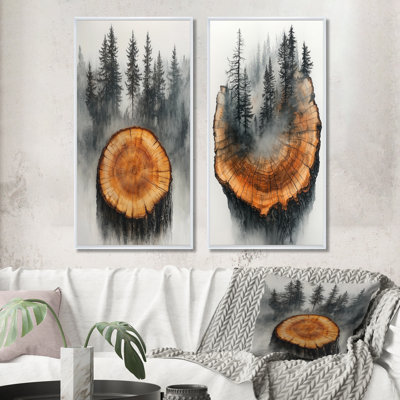 Hiver, paysage de montagne pur, collection de 2 impressions sur toile de ferme