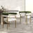 Dining Chairs Upholstered Arm Chairs With Backrests and Metal Legs(Set of 2)-2046054603