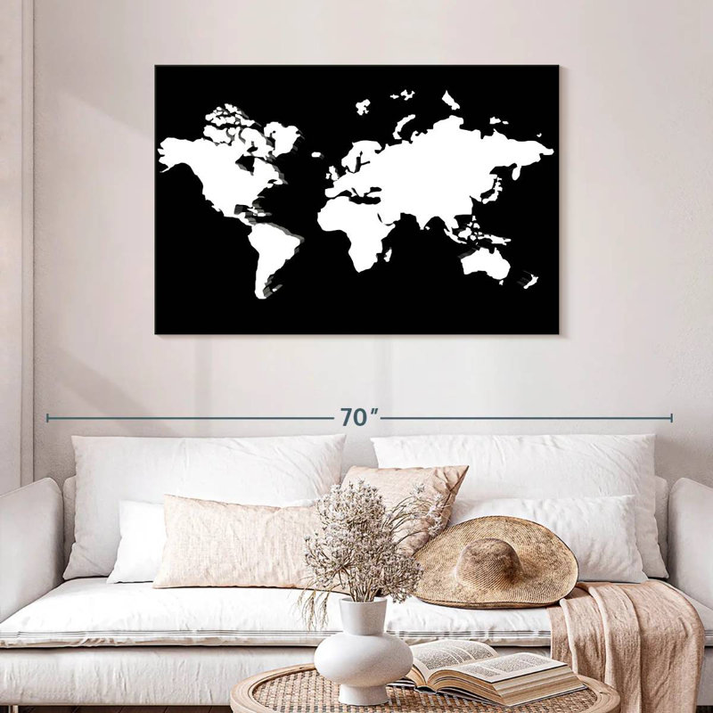 Carte du monde sombre Aliaz, H 30 po x l 45 po