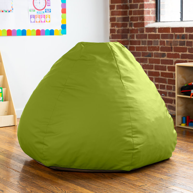 Fauteuil à billes Jaxx Gumdrop de qualité commerciale pour environnement éducatif, grand format - vinyle de qualité supérieure - vert
