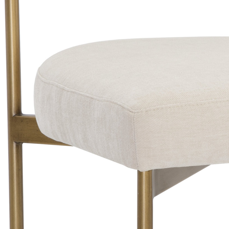 Seneca Upholstered Dining Chair, Cream, Gold