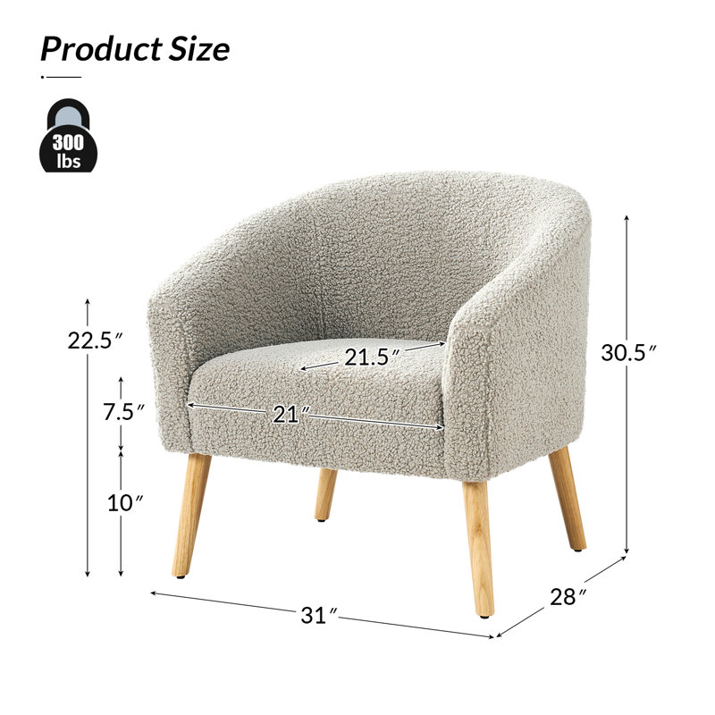 Chaise avec accoudoirs l 31 po Briggitte, Polyester gris