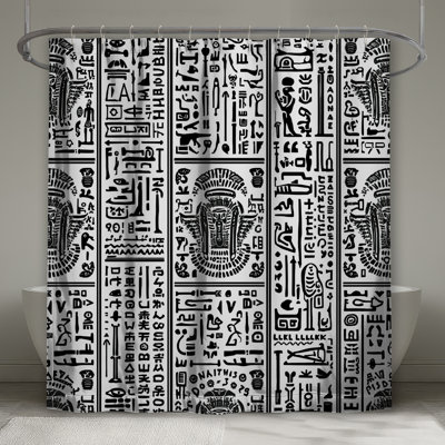Hieroglyphics Pattern Shower Curtains Extra Long