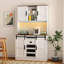 Armoire de bar Farmhouse avec porte de grange coulissante, grande table de buffet de bar Buffet