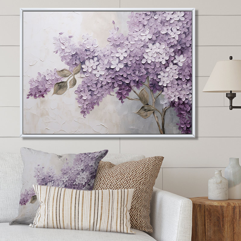Beautiful Lilac Dreamscape - Print, Floater Framed Print, 16" H x 32" W, White