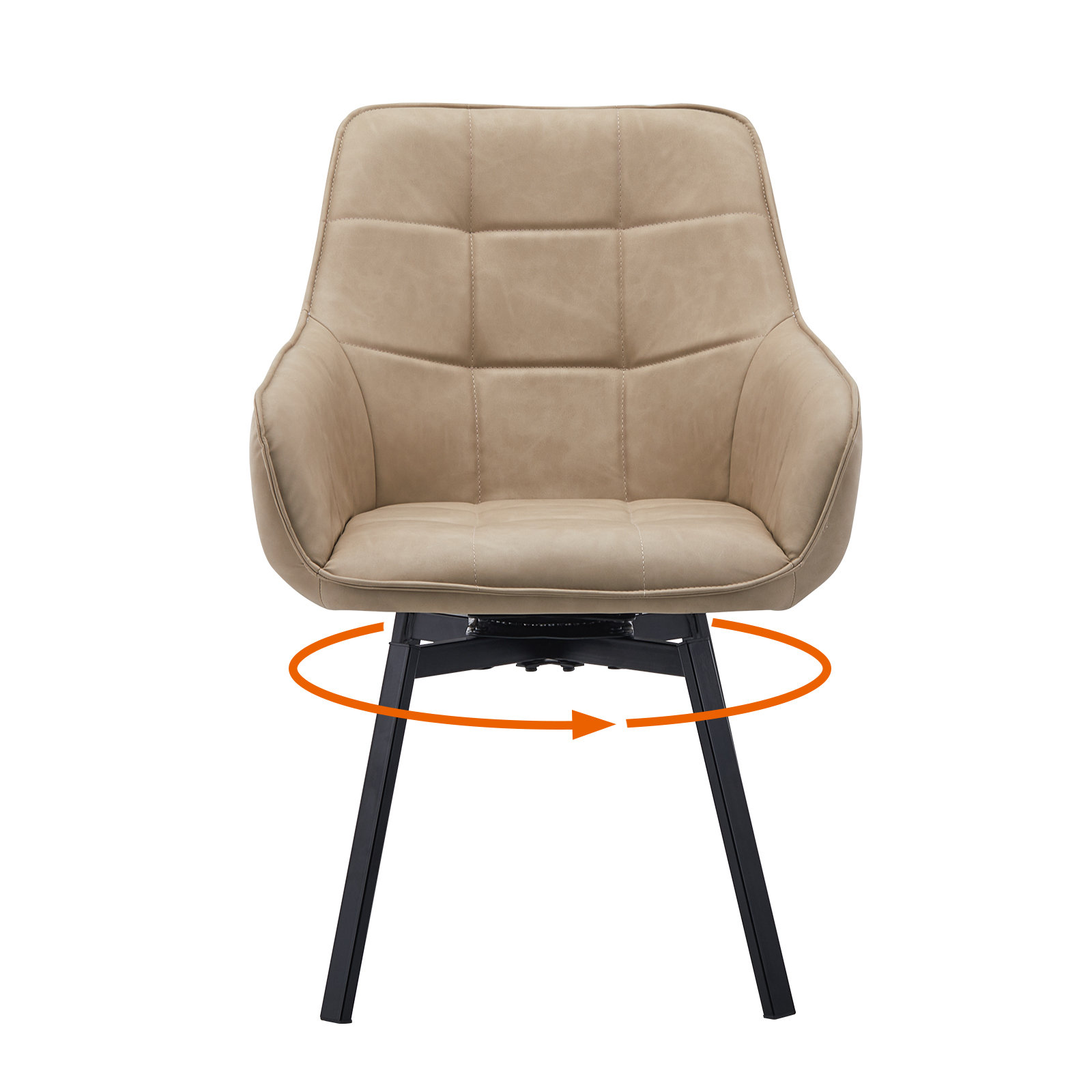 Latitude Run 1 Set Of Faux Leather Swivel Chair,Grey | Wayfair.co.uk