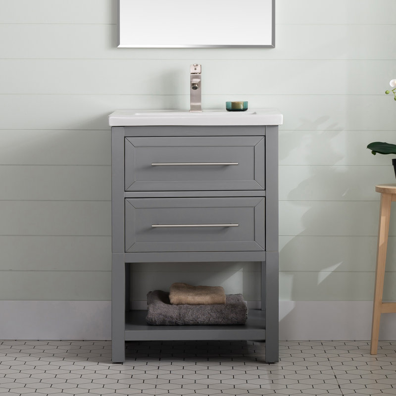 Ensemble de meuble-lavabo simple 24 po Bickley, gris