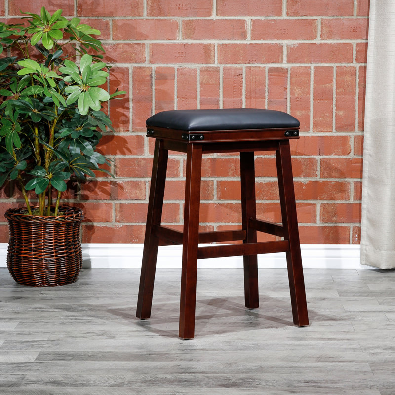 30" Bar Stool with Leather Seat