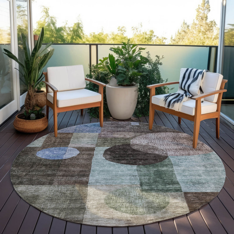 Tapis d'intérieur / extérieur brun Amara , 2 pi 6 po x 3 pi 10 po
