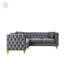 Luxueux canapé modulaire en L en velours avec 3 coussins, parfait pour le confort et le style de tout espace de vie-547410434