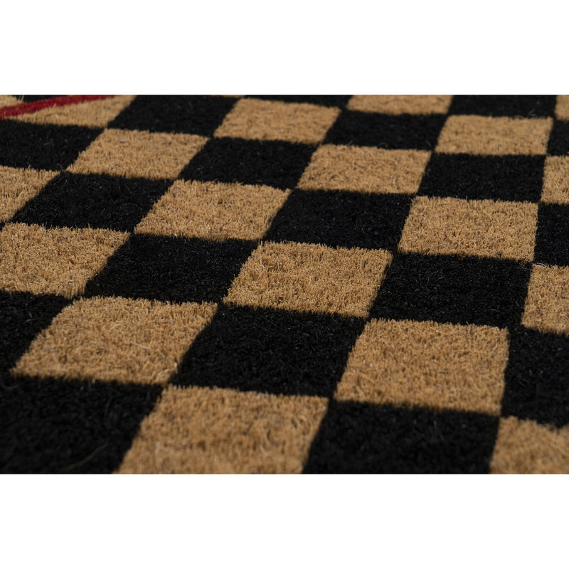 Check Please Extra-Thick Handwoven Coconut Fiber Doormat, 30 in. x 18 in.