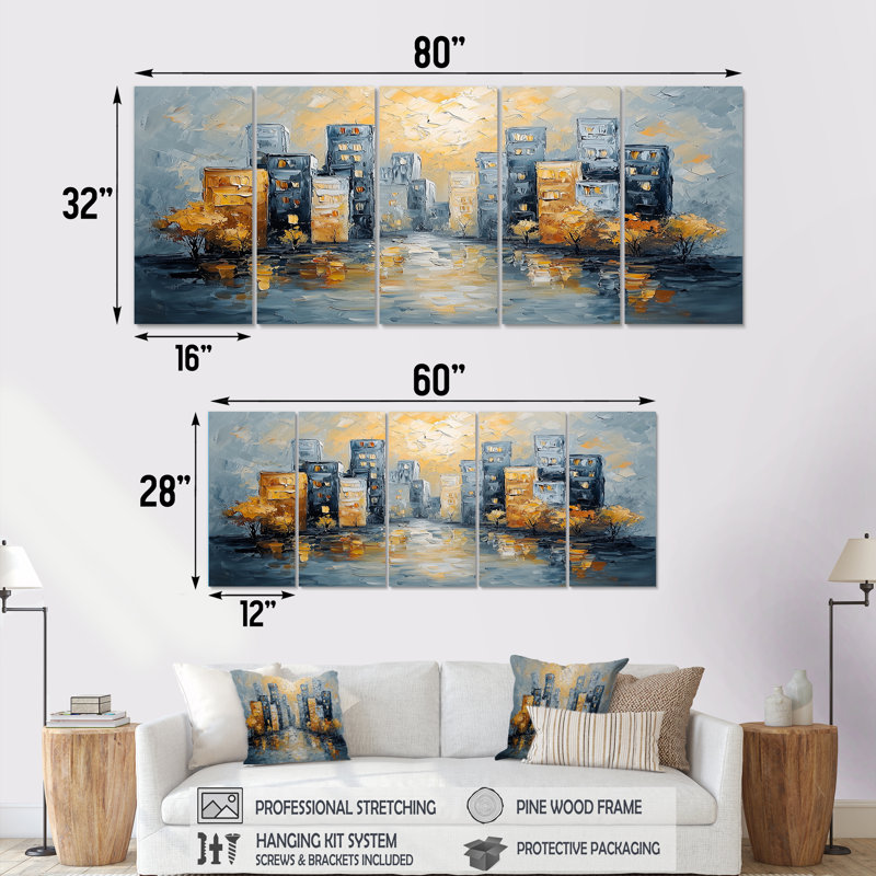 Gottberg - Minimalisme, art mural - ensemble d'art mural moderne, H 32 po x l 80 po