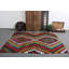 Tapis turc rétro à gros kilim rétro avec motif géométrique idéal pour la salle à manger ou le salon