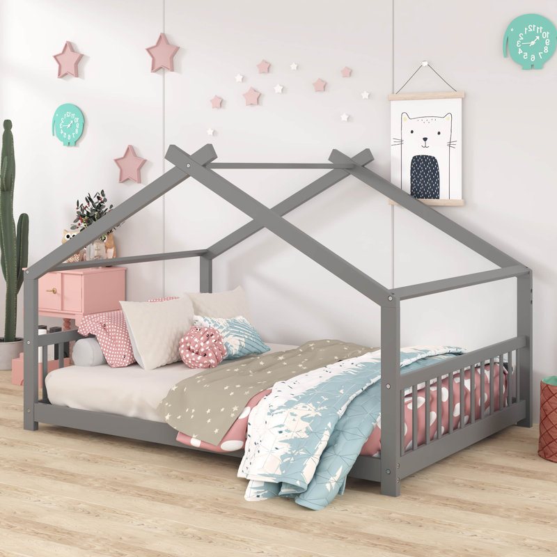 Gerlinde Full House Platform Bed, Gray