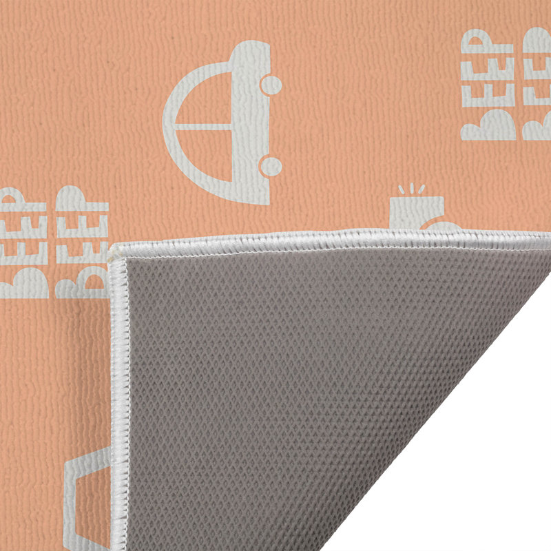 Tapis de toilette rectangulaire antidérapant Beep, Peach, Orange, Ivory