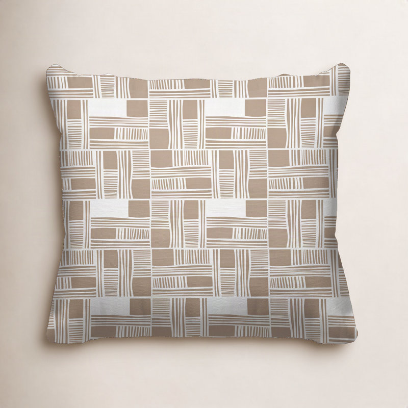 Kapri Throw Pillow, 17" x 17", Beige, Square
