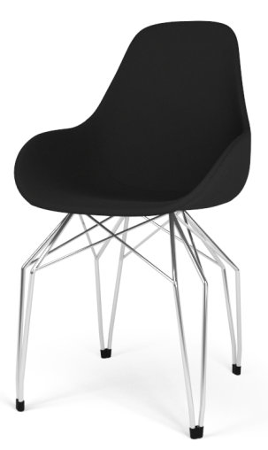 Chaise d'appoint Masami, Laine - Gris, Chrome