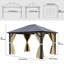 Pavillon de jardin en aluminium avec rideaux-88409146