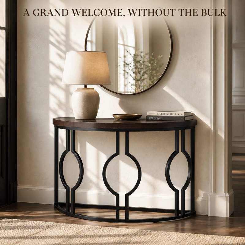 Adellyn 43.3 " W Console Table, Rustic Brown