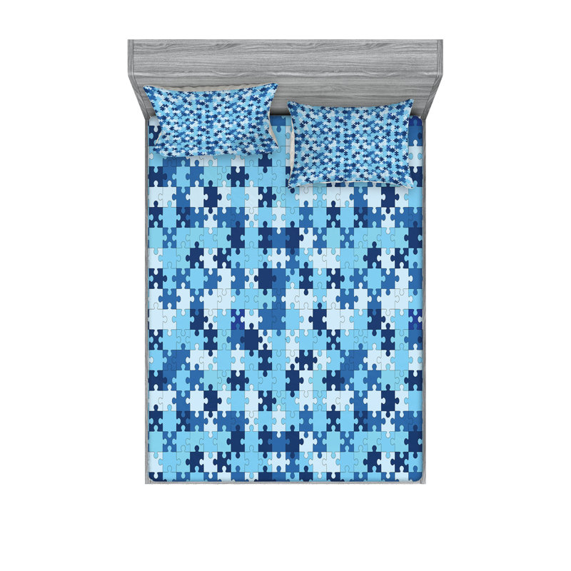 Drap-housse et coussin décoratif Ambesonne, Ensemble de draps pour très grand lit californien