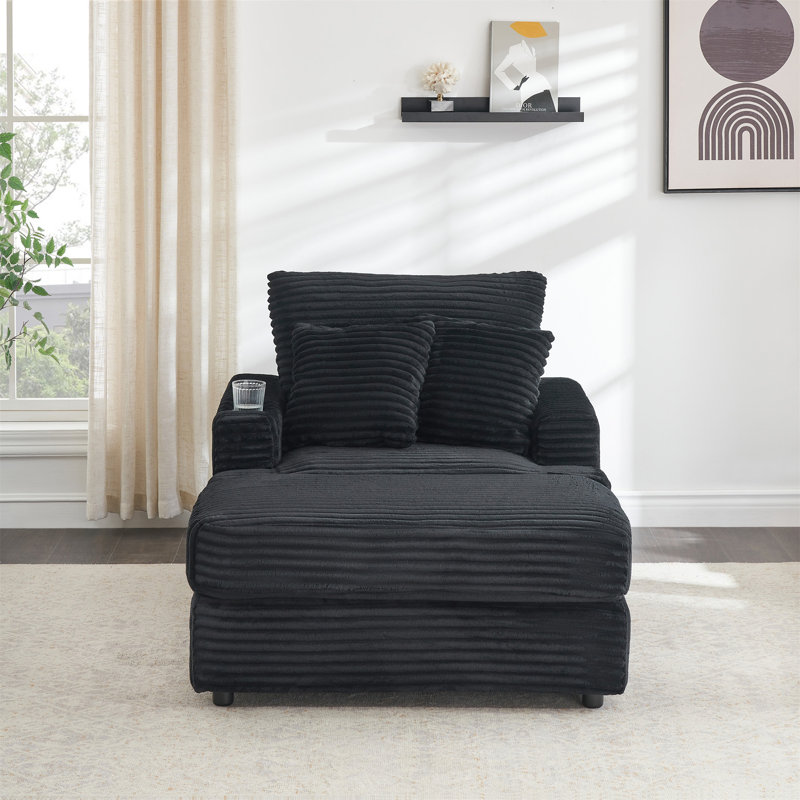 Ensemble de fauteuil et repose-pieds rembourrés de 39 pouces avec porte-gobelet pour un confort et une commodité ultimes.