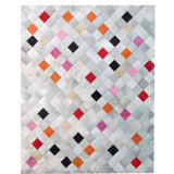 Falling Squares Cowhide Argyle Area Rug