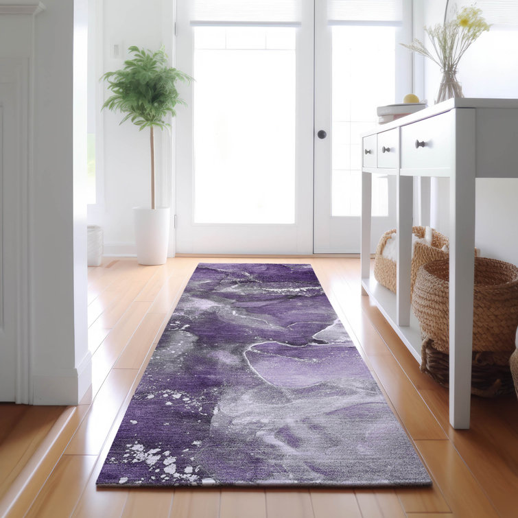 Premium Machine Washable Cerrito AMF518 Purple Rug
