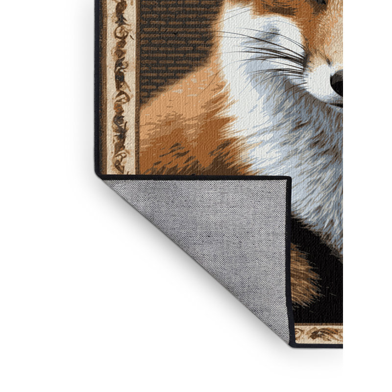 Washable Bat eared Fox Wildlife Area Rug, Rectangle 7' x 9'