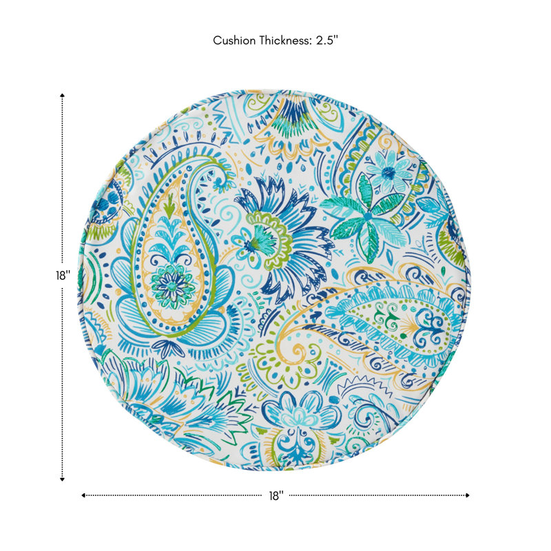 Outdoor Round Dining Chair Seat Pad, Baltic