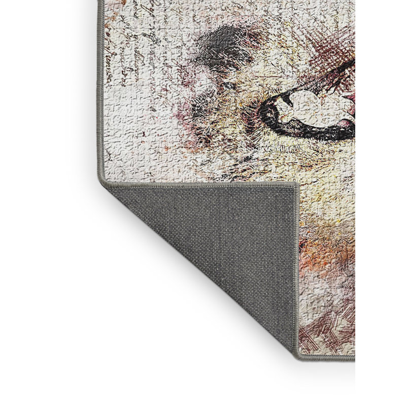 Tapis à aire beige lion, Rectangle 4 pi x 6 pi