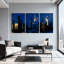 «Abstract City Skyline», ensemble de 3 reproductions d'art sur toile-1668498608