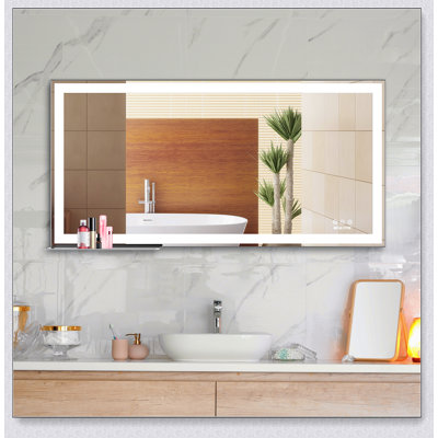 48X24 Inch LED Bathroom Vanity Mirror With Adjustable Lights, Anti-Fog, Touch Switch, And Memory Function