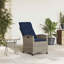  Chaise de patio inclinable avec table d'appoint en rotin de polyester gris