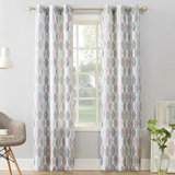 Odin Leaf Print Semi-Sheer Grommet Curtain Panel