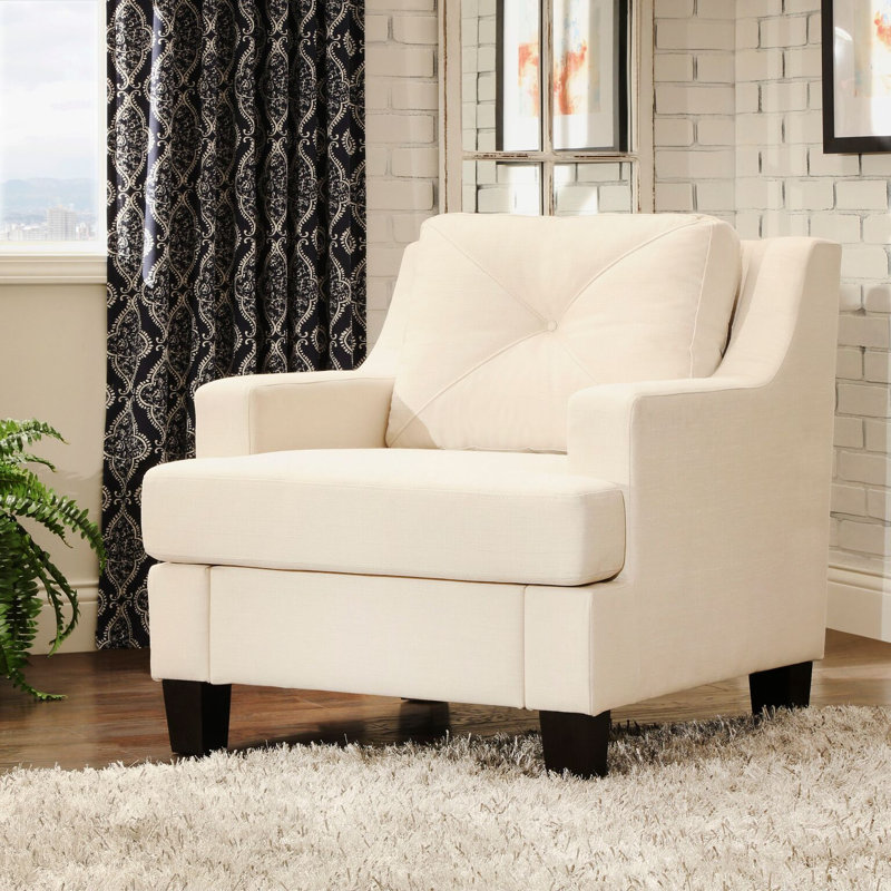 Jarvis Upholstered Armchair, White Linen