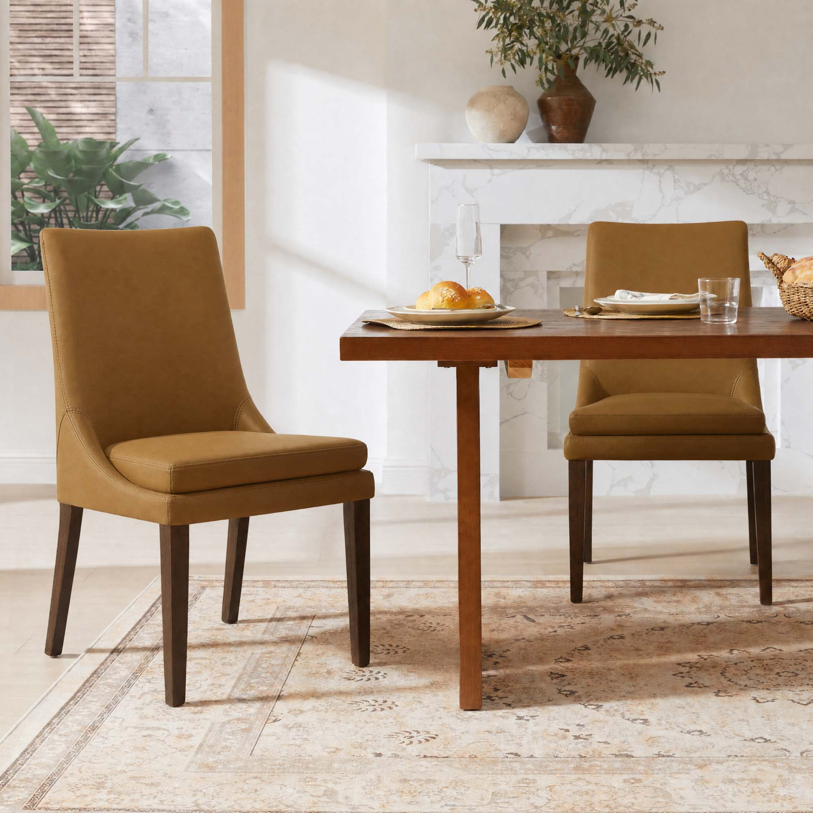 Niara Dining Chair, Soren Ochre Velvet