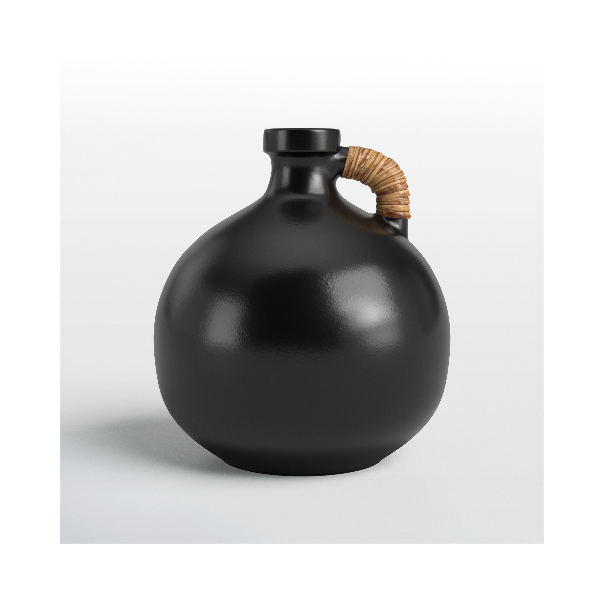 Winslet Terracotta Table Vase, 10.85" H x 9.4" W x 9.4" D, Black