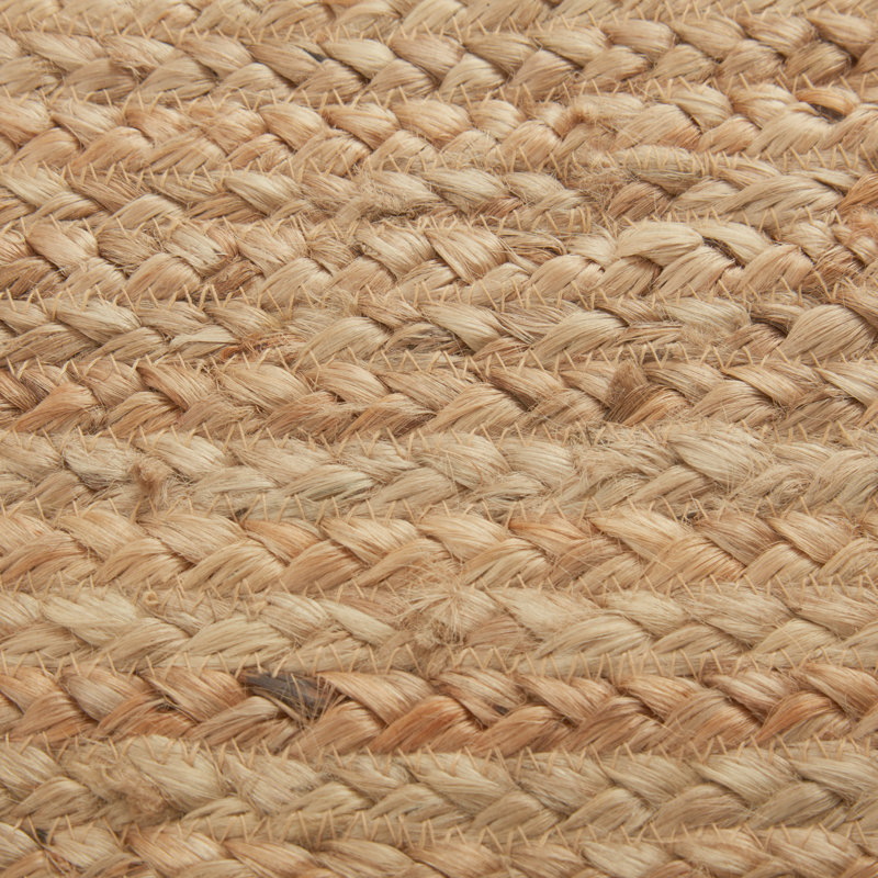 Tapis brun clair en jute tressé Charbonneau, Ovale 5 pi x 8 pi