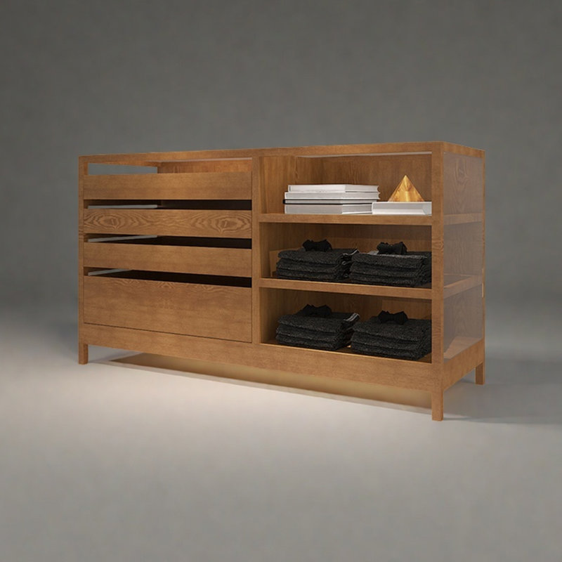 Armoire pour îlot central de style rétro, H 35,43 po x l 59,05 po x P 21,65 po
