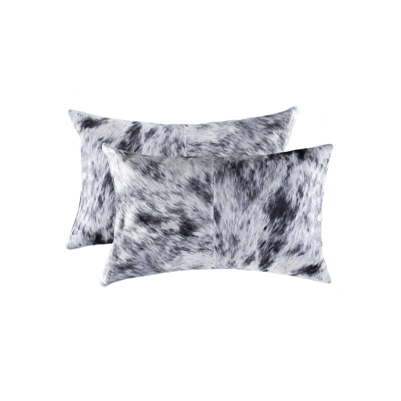 Coussin Torino Kobe Salt & Pepper | 2 pièces | Noir et blanc | 12 po x 20 po, Noir / blanc