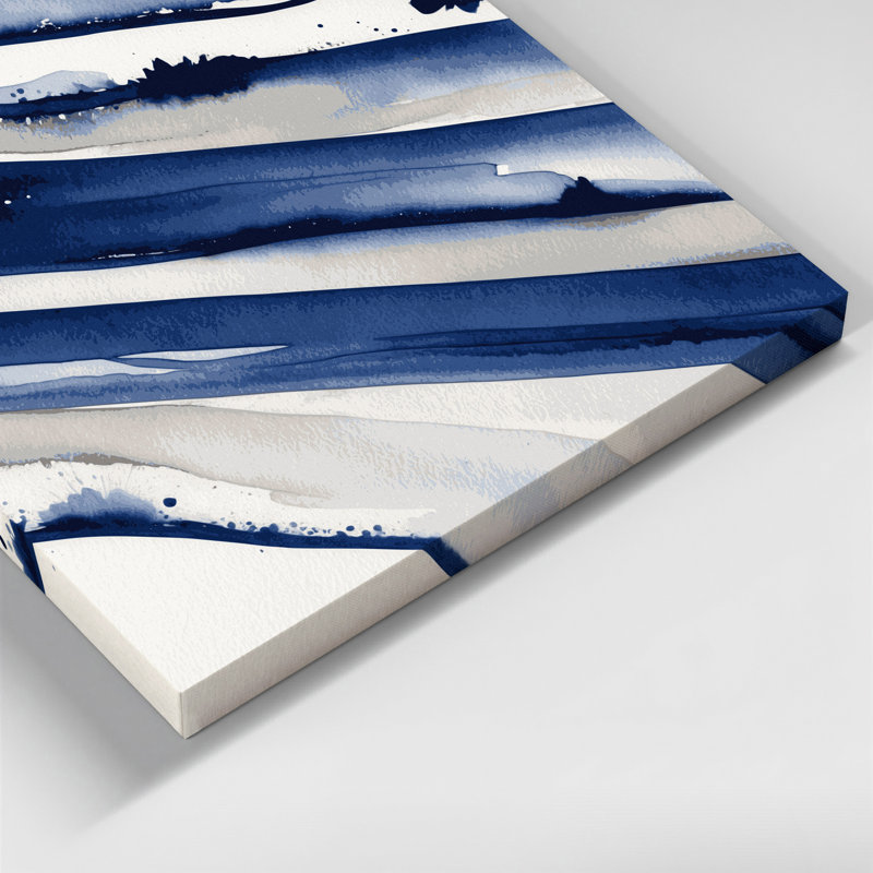 Toile horizontale rayée gris clair sur toile, H 20 po x l 30 po