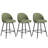 Levick Swivel Bar Stools Set Of 3, Counter Height Bar Stools With Back & Metal Legs-Green-1874607204