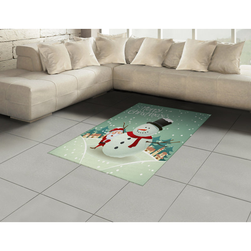 Christmas High Density Long Fiber Poly Threads Decorative Area Rug Carpet, Rectangle 4' x 5'8"