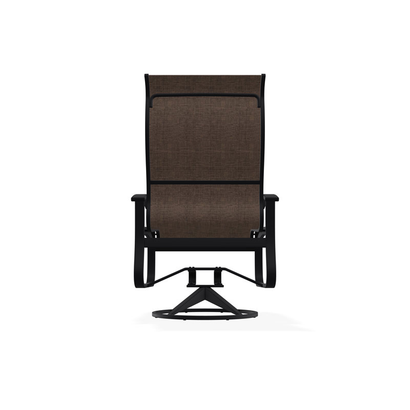 Belle Isle Outdoor Dining Chair, Black, Mocha Sunbrella®